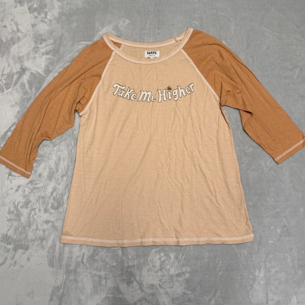 MATE the Label Take Me Higher 3/4 Sleeve Shirt, M/L Like New Condition